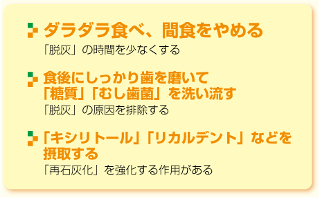 むし歯を防ぐ3つのポイント